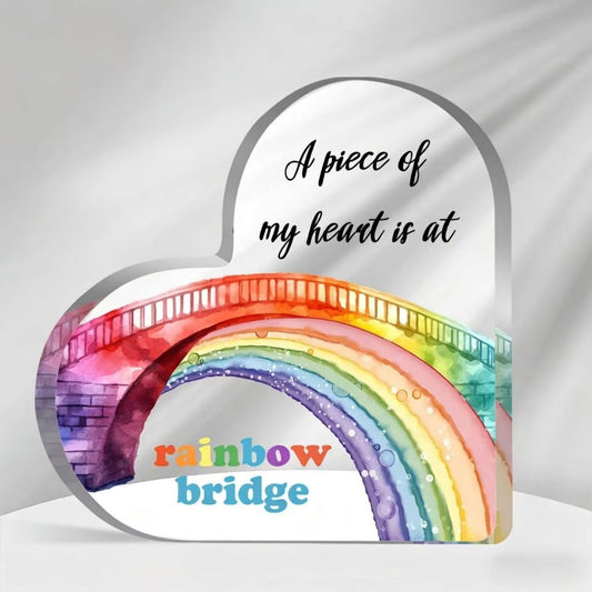 Rainbow Bridge Pet Memorial Acrylic Plaque, Dog Memorial Gift for Loss of Dog, Pet Loss Sympathy Gift, Desk Keepsake