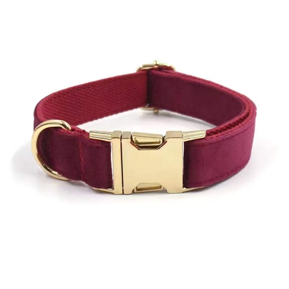 Personalized Velvet Dog Collar with Engraved Name & Phone Number