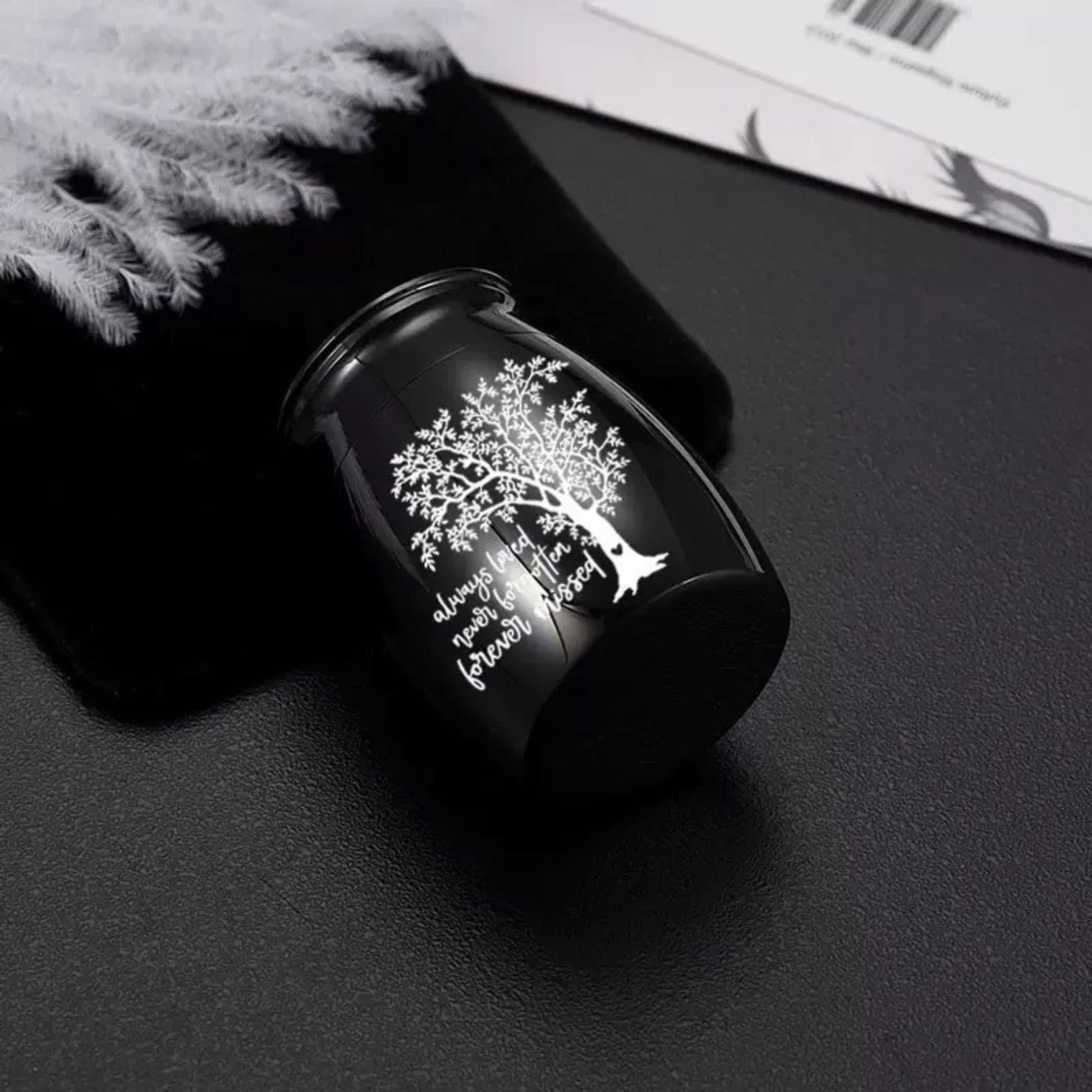 Mini black Tree of Life pet keepsake urn
