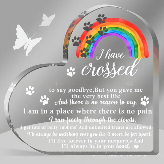 Rainbow Bridge Pet Memorial Acrylic Plaque, Dog Memorial Gift for Loss of Dog, Pet Loss Sympathy Gift, Desk Keepsake