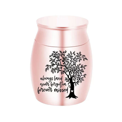 Mini rose gold Tree of Life pet keepsake urn
