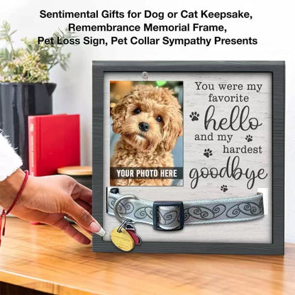 Dog Memorial Picture Frame - Dog Collar Memorial Frame Gift - Cat or Dog Pet Loss Gift for a Grieving Friend - Pet Remembrance Gift and Sympathy Photo Keepsake
