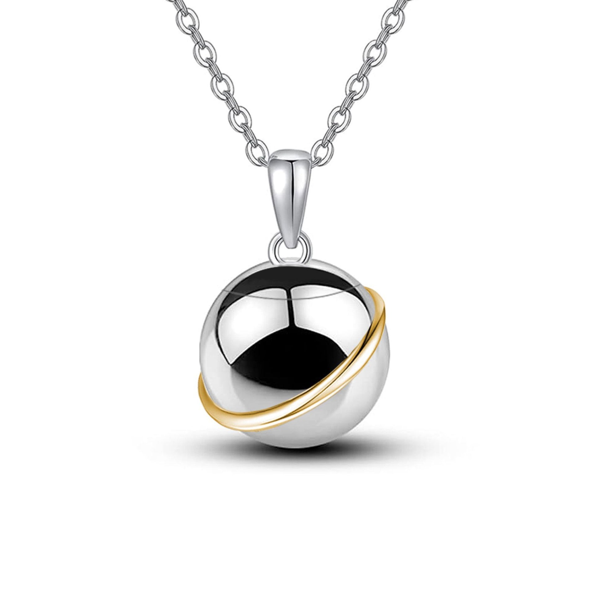 Main product on white background
Planet keepsake urn necklace in stainless steel with gold-tone ring accent