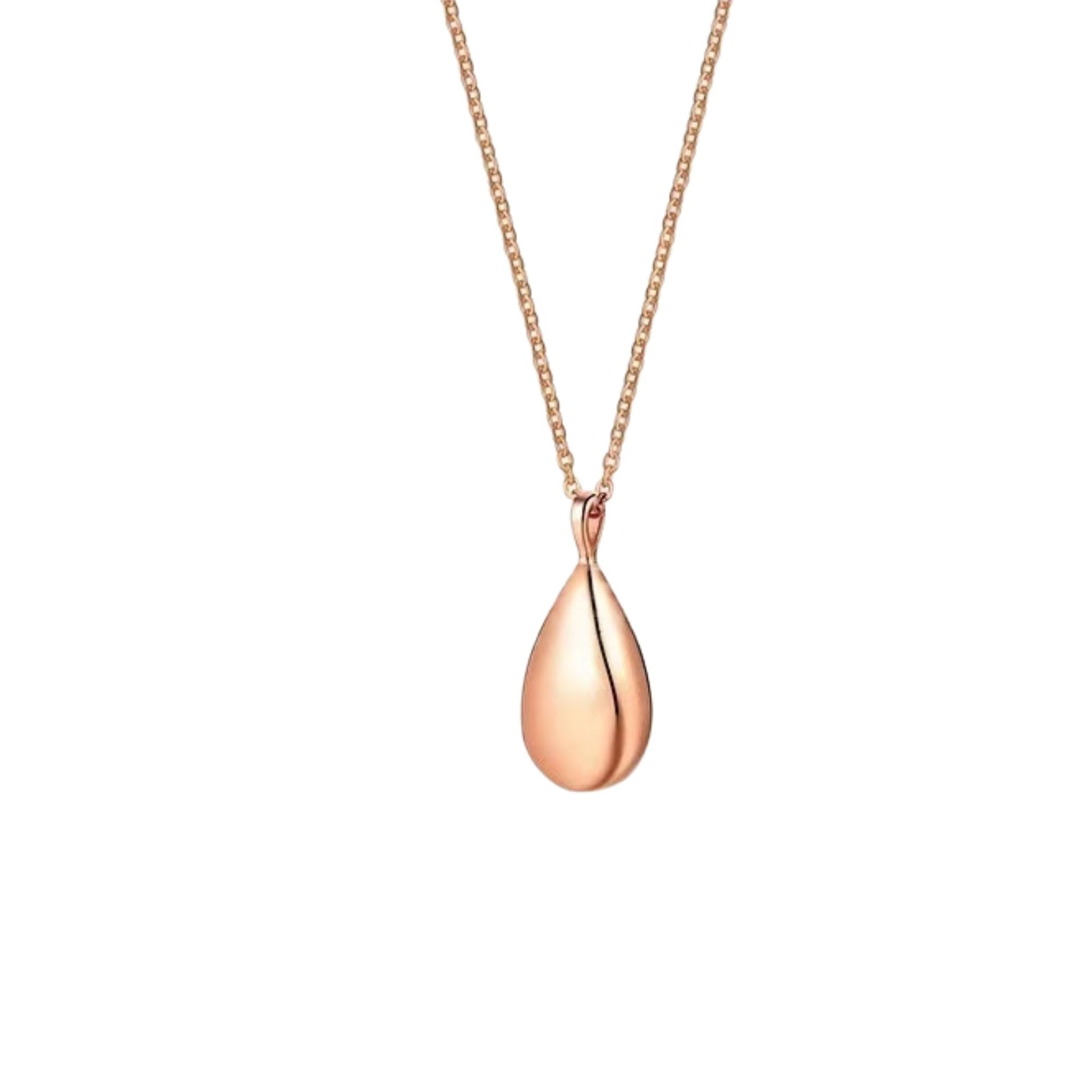 Rose Gold teardrop memorial urn necklace 