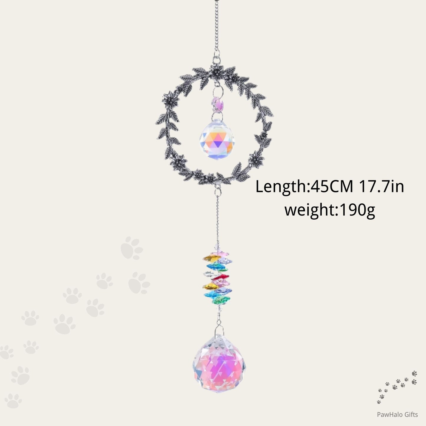 Premium Crystal Pet Memorial Suncatcher — Rainbow Bridge Remembrance Ornament