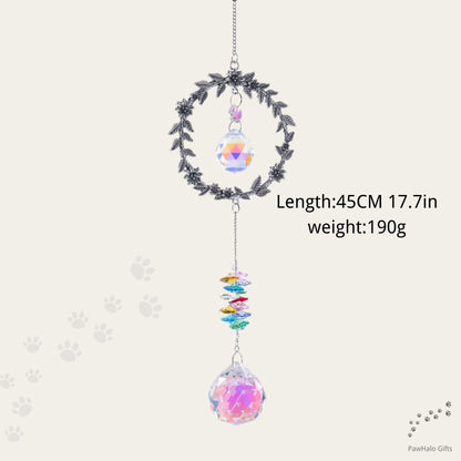 Premium Crystal Pet Memorial Suncatcher — Rainbow Bridge Remembrance Ornament