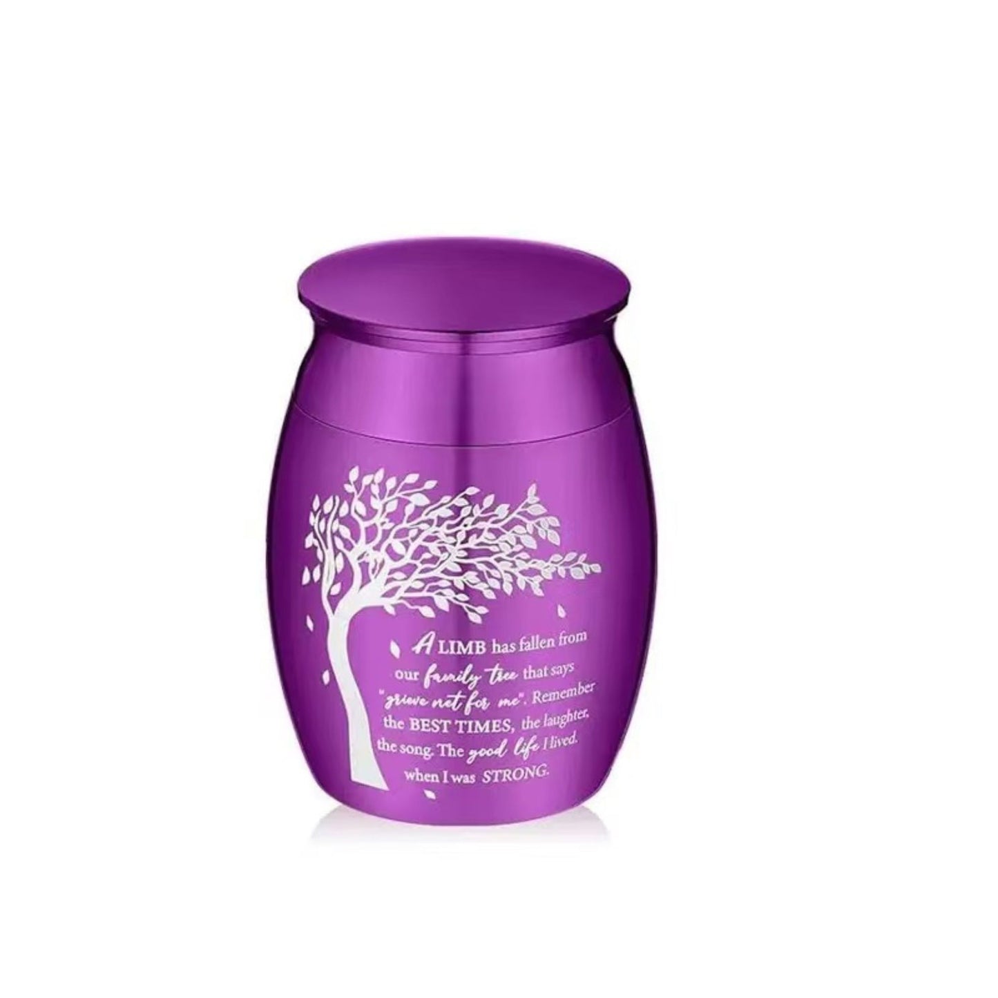 Pet Cremation Jewelry & Mini Keepsake Urn (Choose Style) – Purple Memorial Urn Pendant Necklace or Mini Urn, Screw-Top, Leak-Resistant, for Ashes & Fur