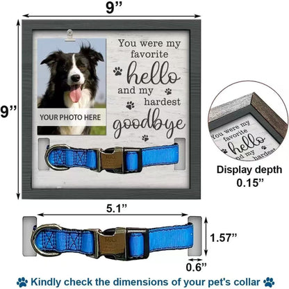 Dog Memorial Picture Frame - Dog Collar Memorial Frame Gift - Cat or Dog Pet Loss Gift for a Grieving Friend - Pet Remembrance Gift and Sympathy Photo Keepsake