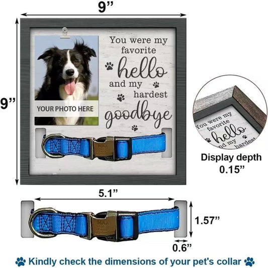 Dog Memorial Picture Frame - Dog Collar Memorial Frame Gift - Cat or Dog Pet Loss Gift for a Grieving Friend - Pet Remembrance Gift and Sympathy Photo Keepsake