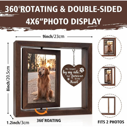 4x6 Wooden Memorial Frame Size View showing rotating double-sided dog picture frame dimensions for dog memorial gifts for loss of dog