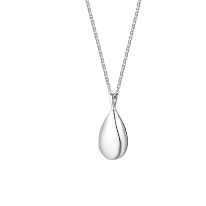 Silver teardrop memorial urn necklace 