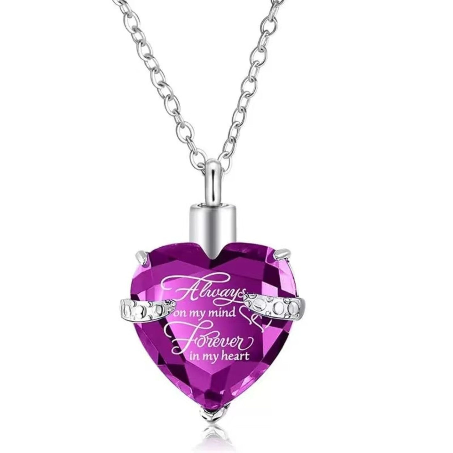 Pet Cremation Jewelry & Mini Keepsake Urn (Choose Style) – Purple Memorial Urn Pendant Necklace or Mini Urn, Screw-Top, Leak-Resistant, for Ashes & Fur