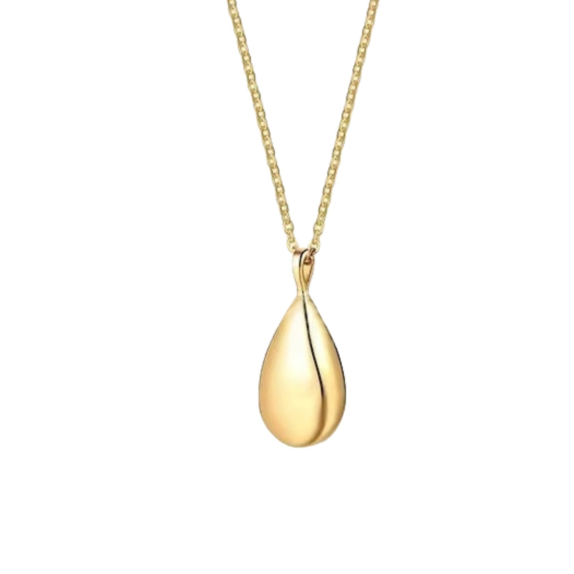 Gold teardrop memorial urn necklace 