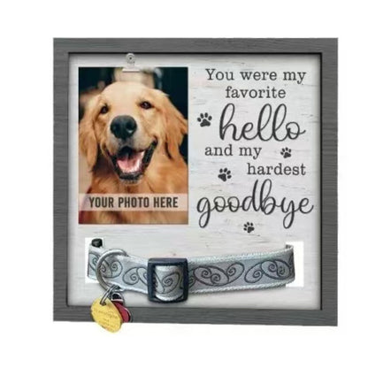 Dog Memorial Picture Frame - Dog Collar Memorial Frame Gift - Cat or Dog Pet Loss Gift for a Grieving Friend - Pet Remembrance Gift and Sympathy Photo Keepsake