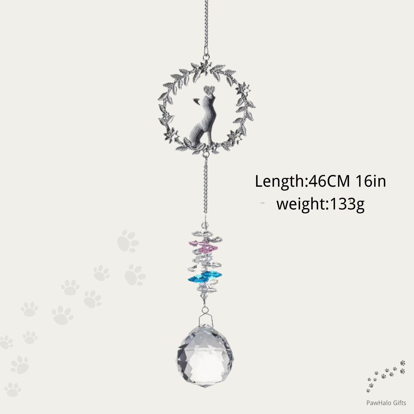 Premium Crystal Pet Memorial Suncatcher — Rainbow Bridge Remembrance Ornament