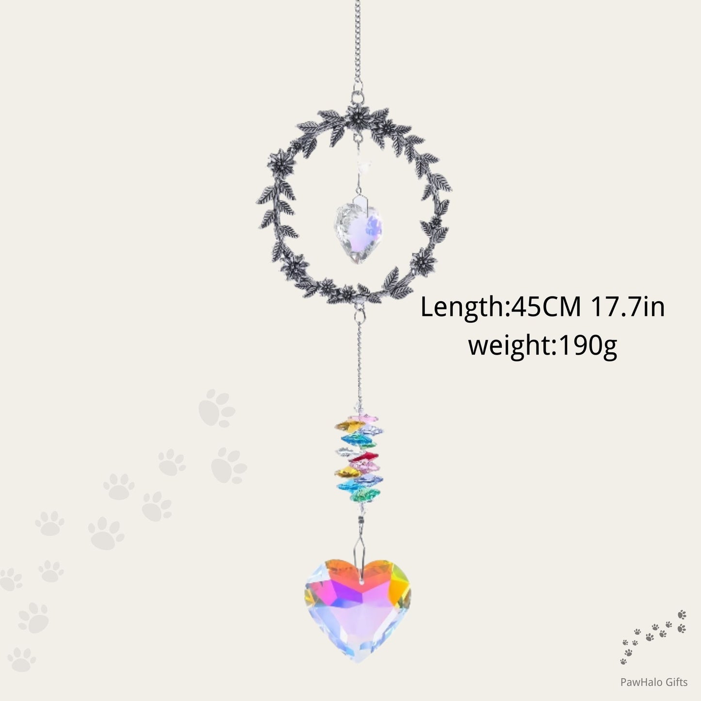 Premium Crystal Pet Memorial Suncatcher — Rainbow Bridge Remembrance Ornament