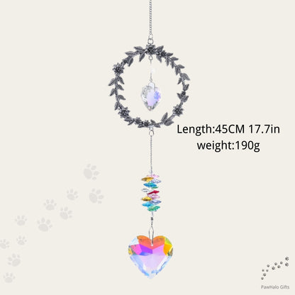 Premium Crystal Pet Memorial Suncatcher — Rainbow Bridge Remembrance Ornament