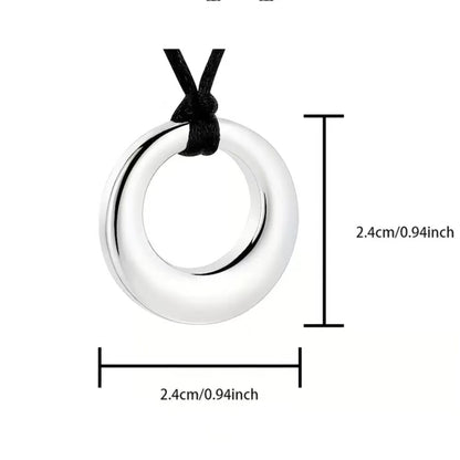 Hollow circle memorial pendant size chart showing 2.4cm (0.94 inch) diameter