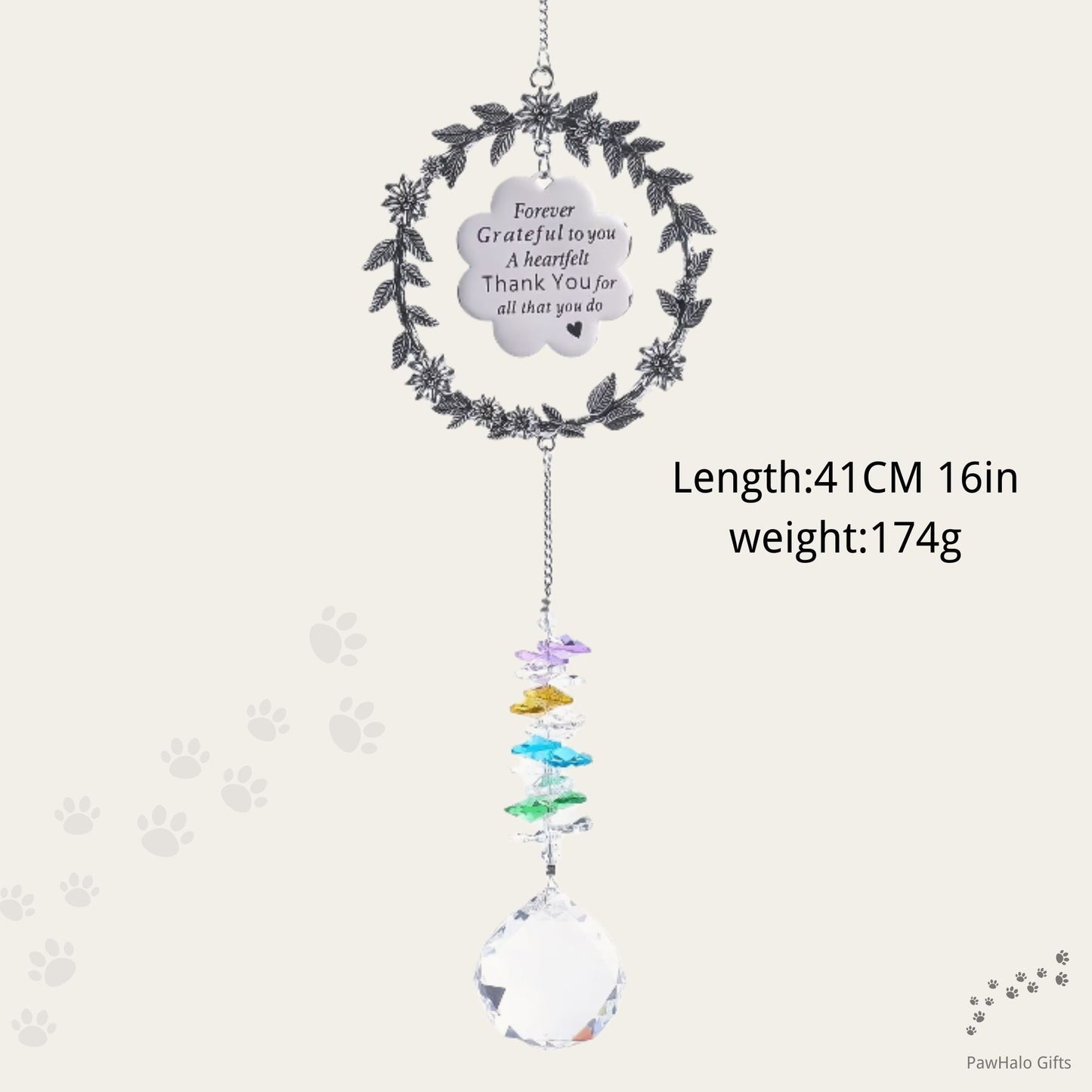 Premium Crystal Pet Memorial Suncatcher — Rainbow Bridge Remembrance Ornament