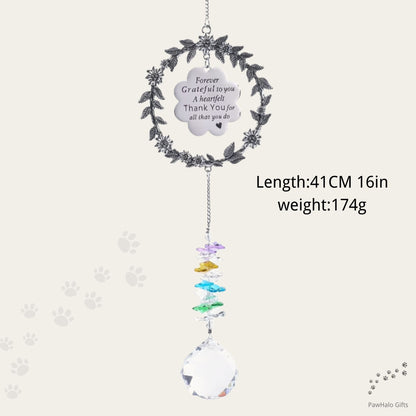 Premium Crystal Pet Memorial Suncatcher — Rainbow Bridge Remembrance Ornament
