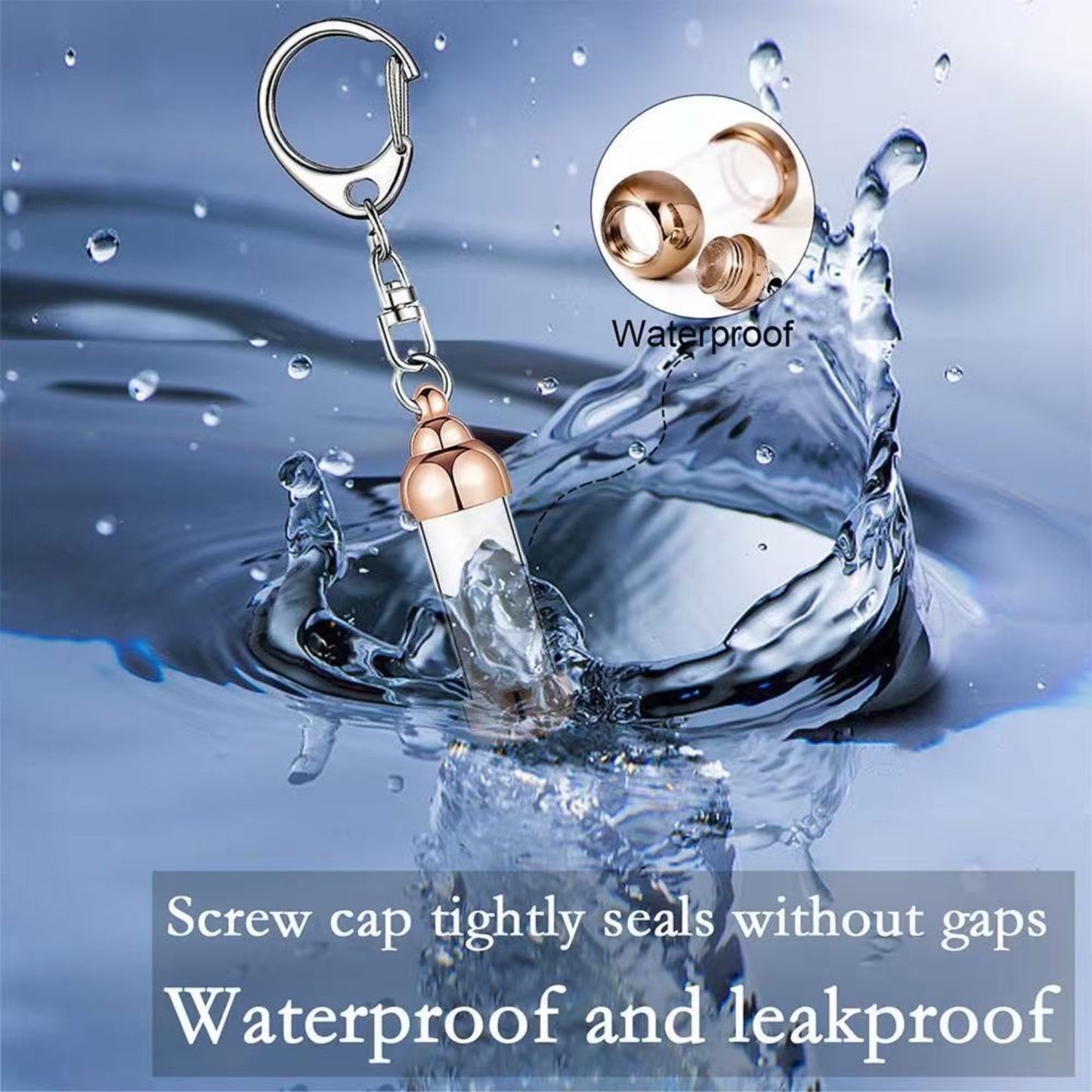 aluminum alloy cremation keepsake keychain，waterproof