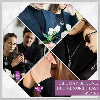 Pet Cremation Jewelry & Mini Keepsake Urn (Choose Style) – Purple Memorial Urn Pendant Necklace or Mini Urn, Screw-Top, Leak-Resistant, for Ashes & Fur