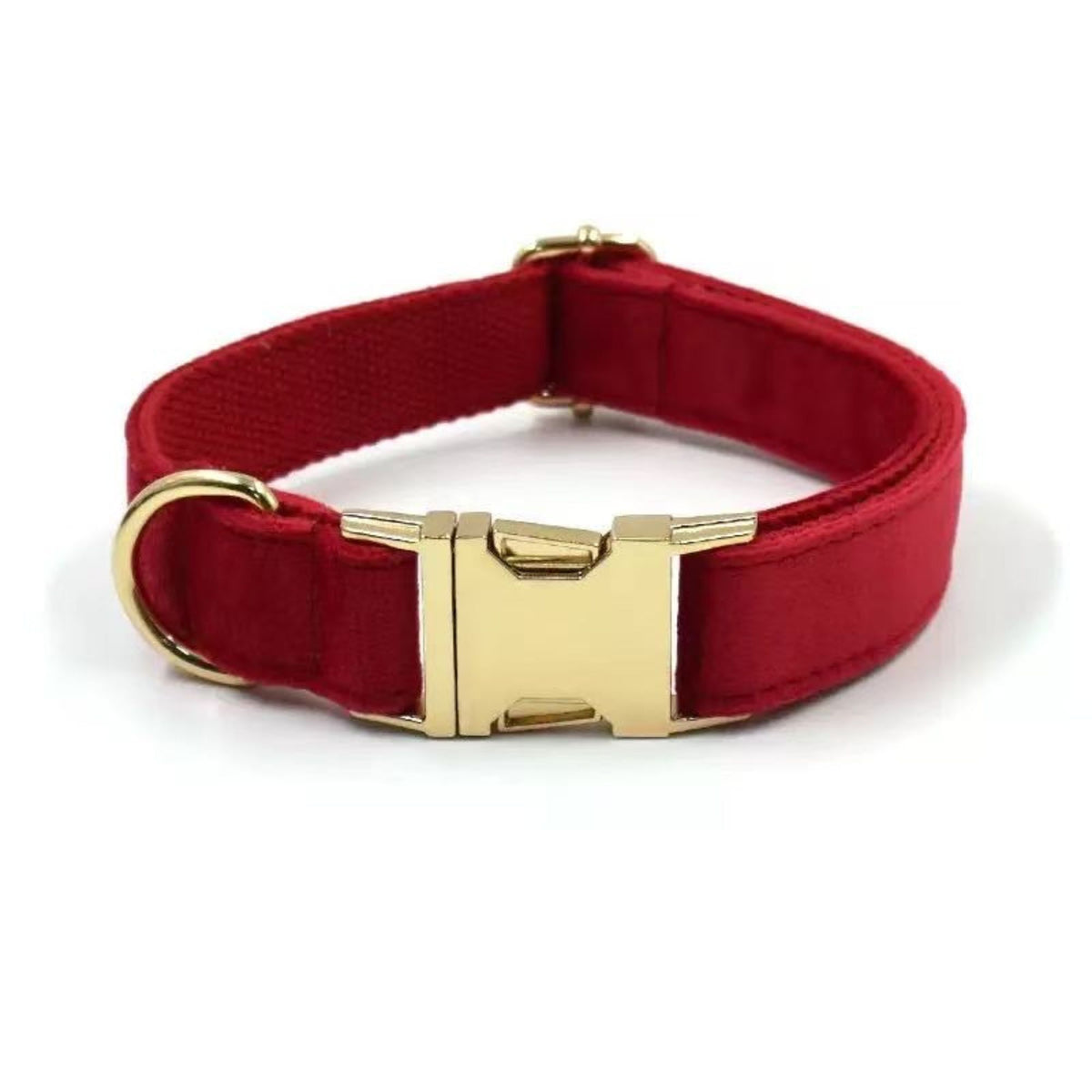 Personalized Velvet Dog Collar with Engraved Name & Phone Number