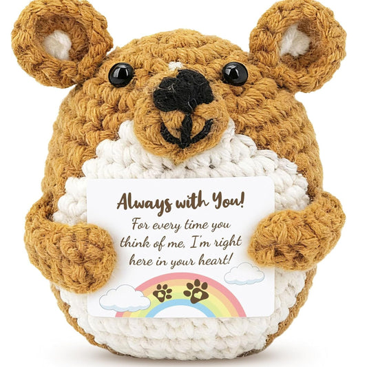 Crochet Dog with Comfort Card handmade pet sympathy gift for dog memorial gifts for loss of dog and gentle pet loss comfort