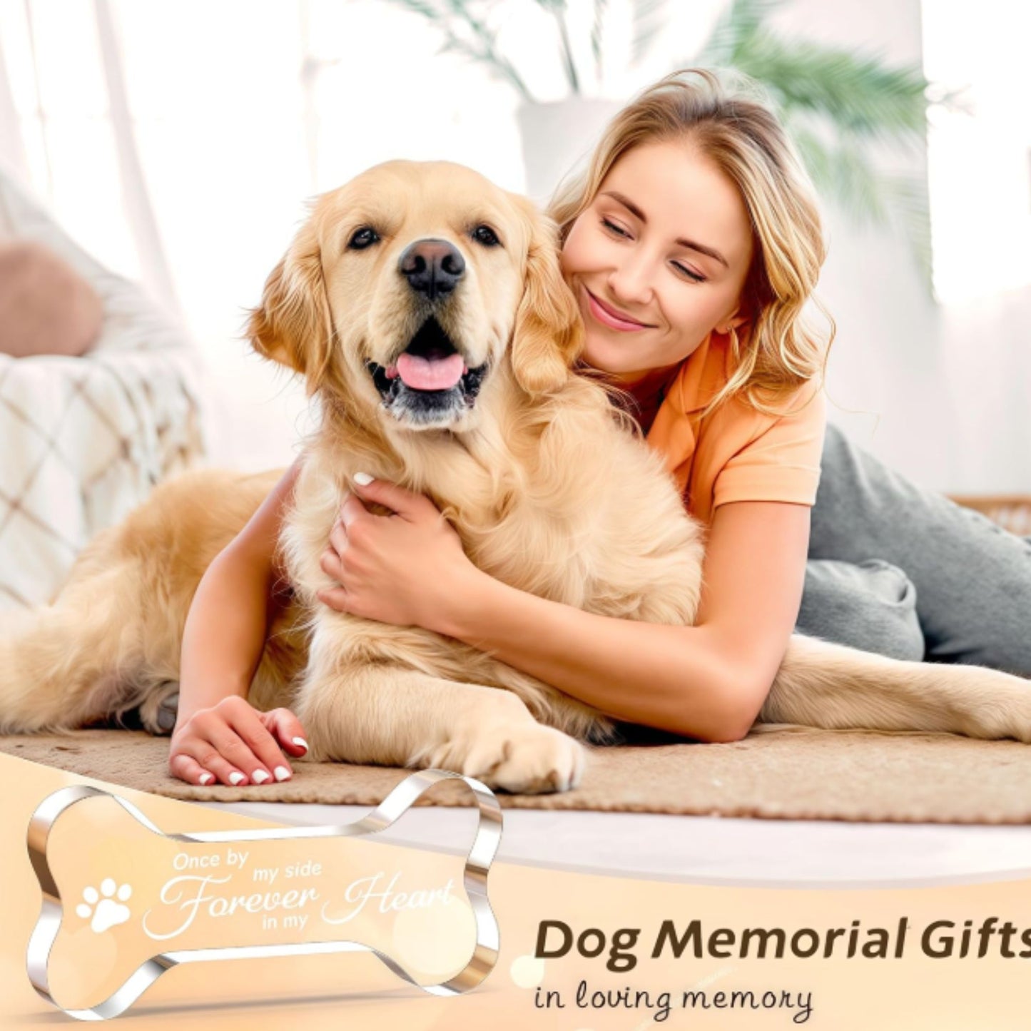 Acrylic Paw Print & Dog Bone Memorial Gift