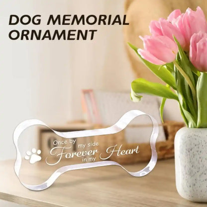 Acrylic Dog Bone Memorial Ornament with Heartfelt Message