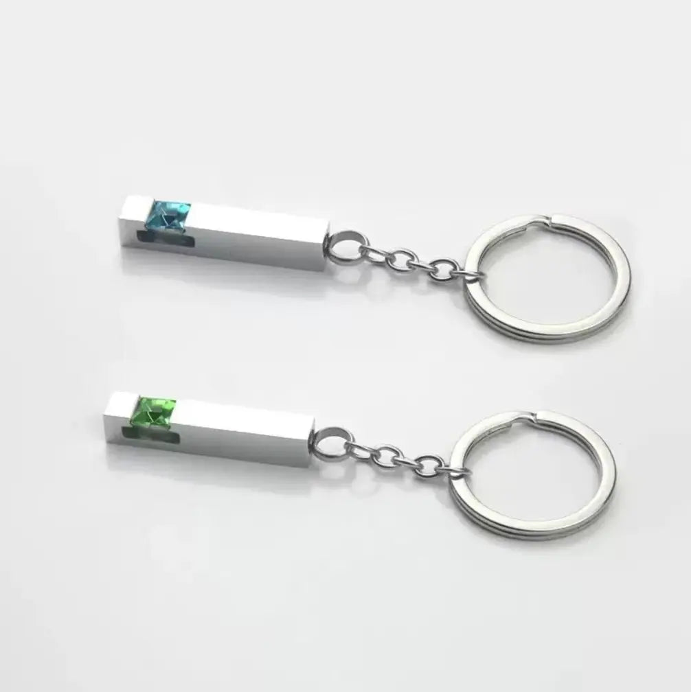 pendant keychain, perfect for keeping a pet's memory close. Features tools for filling with pet ashes or fur.
