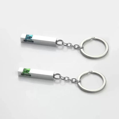 pendant keychain, perfect for keeping a pet's memory close. Features tools for filling with pet ashes or fur.