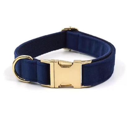 Personalized Velvet Dog Collar with Engraved Name & Phone Number