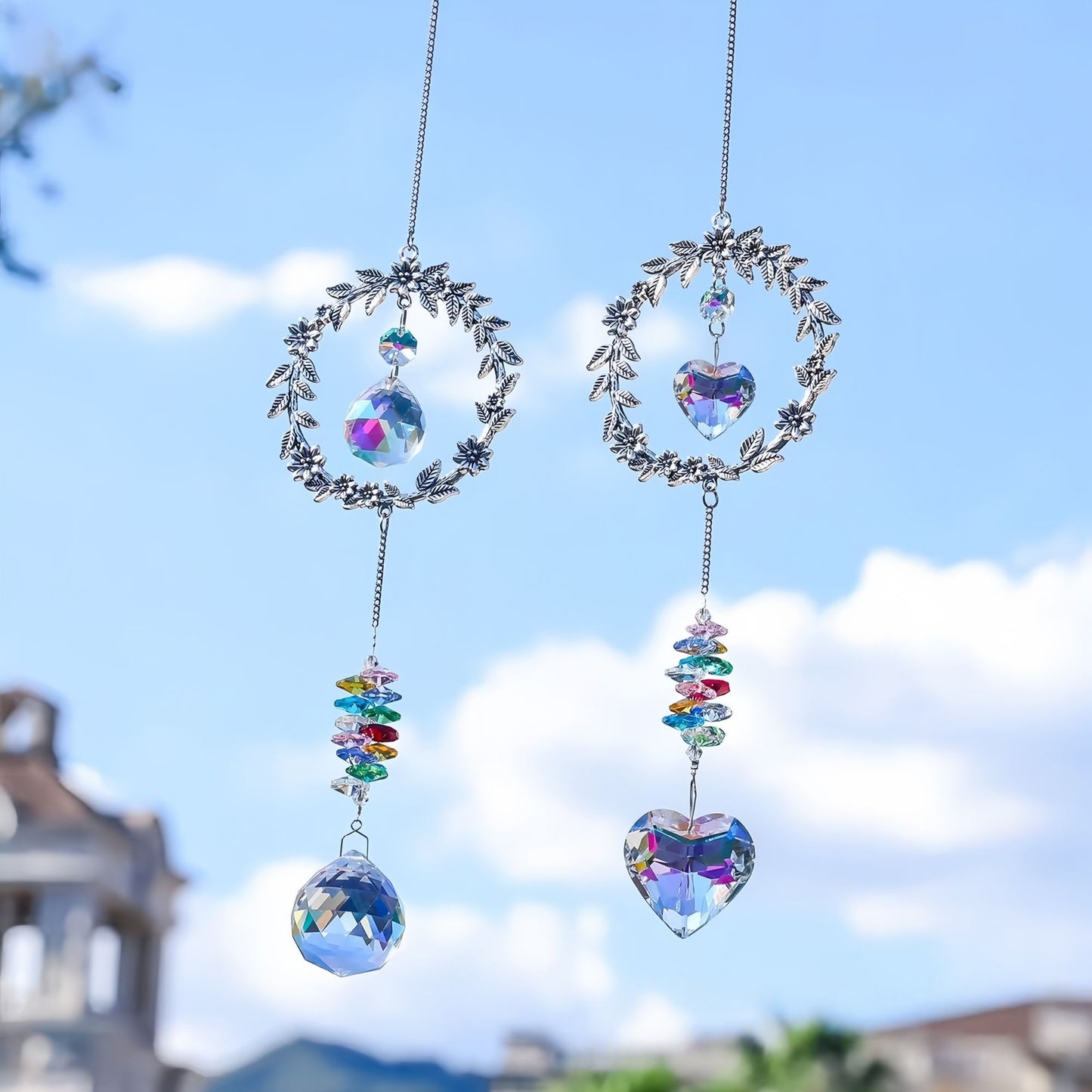 Pet Memorial Suncatcher in Bright Window with Light Reflections