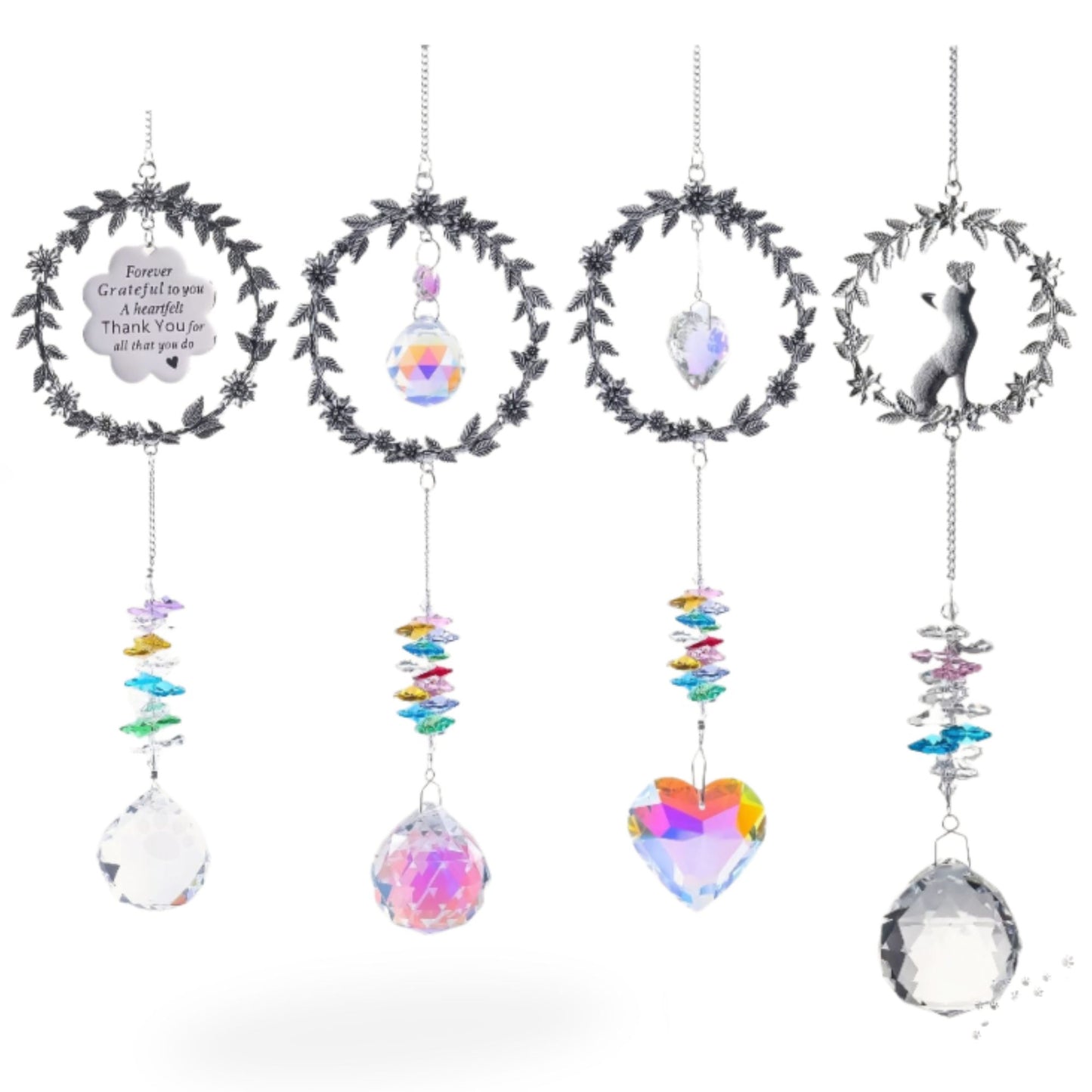 Pet Memorial Suncatcher Heart & Dog Crystal Ornament