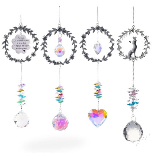 Pet Memorial Suncatcher Heart & Dog Crystal Ornament