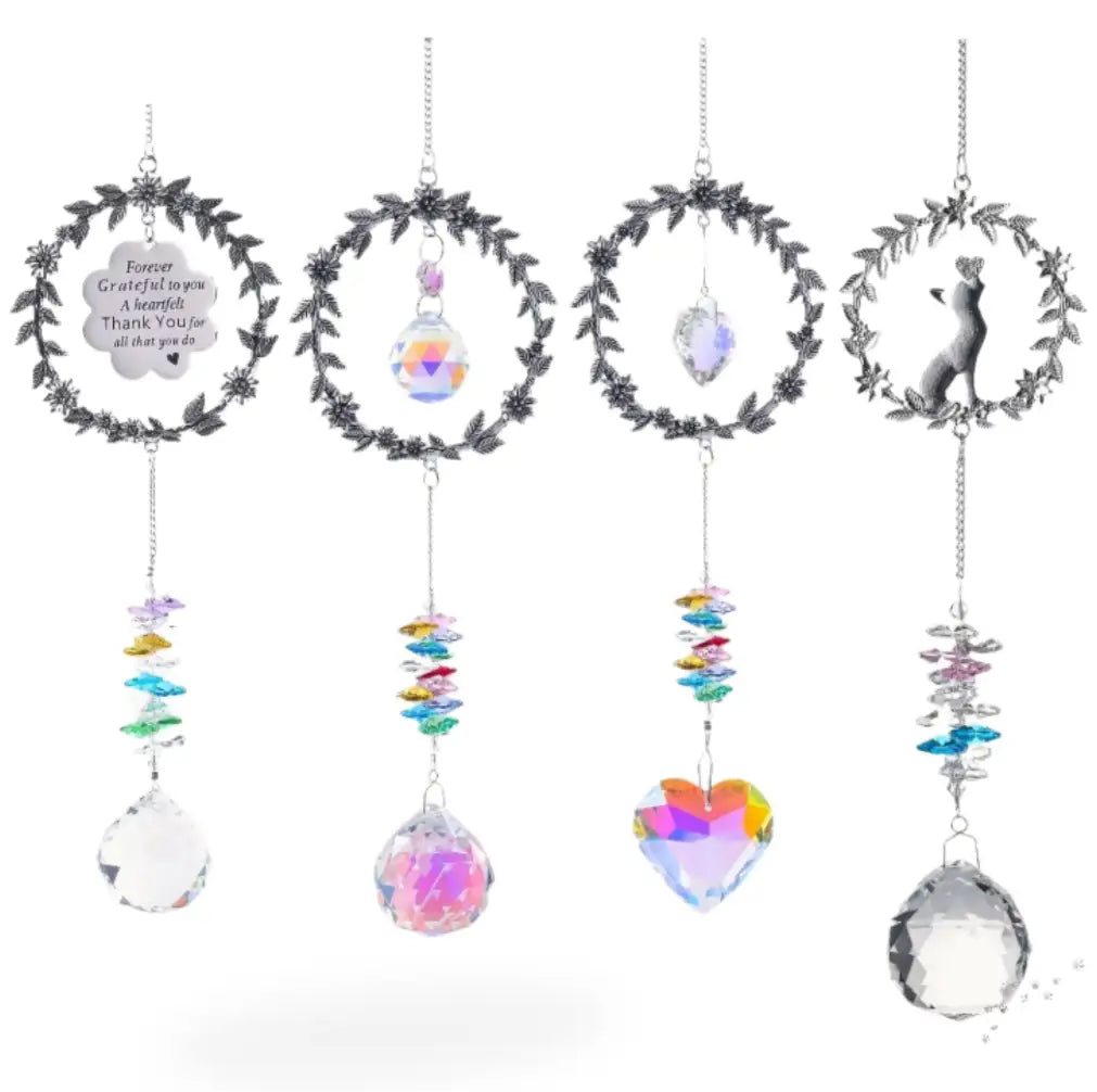 Pet Memorial Suncatcher Heart & Dog Crystal Ornament