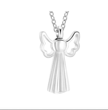 Silver angel pendant necklace