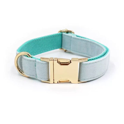 Personalized Velvet Dog Collar with Engraved Name & Phone Number
