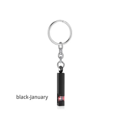 Birthstone Pet Memorial Keychain Urn - Stainless Steel Pillar Keepsake