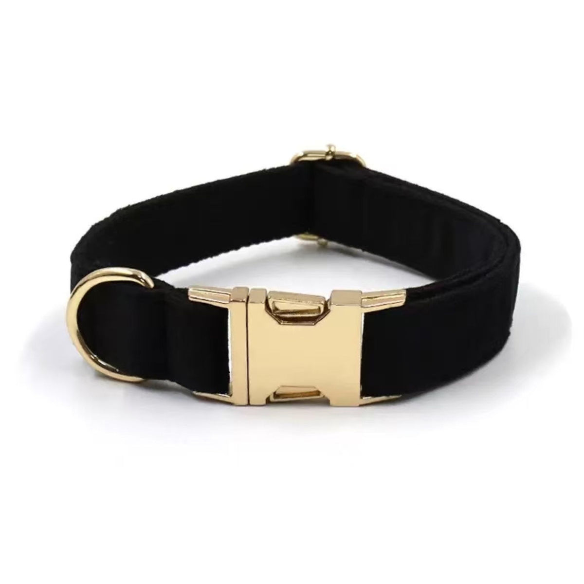 Personalized Velvet Dog Collar with Engraved Name & Phone Number