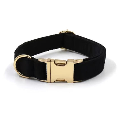 Personalized Velvet Dog Collar with Engraved Name & Phone Number