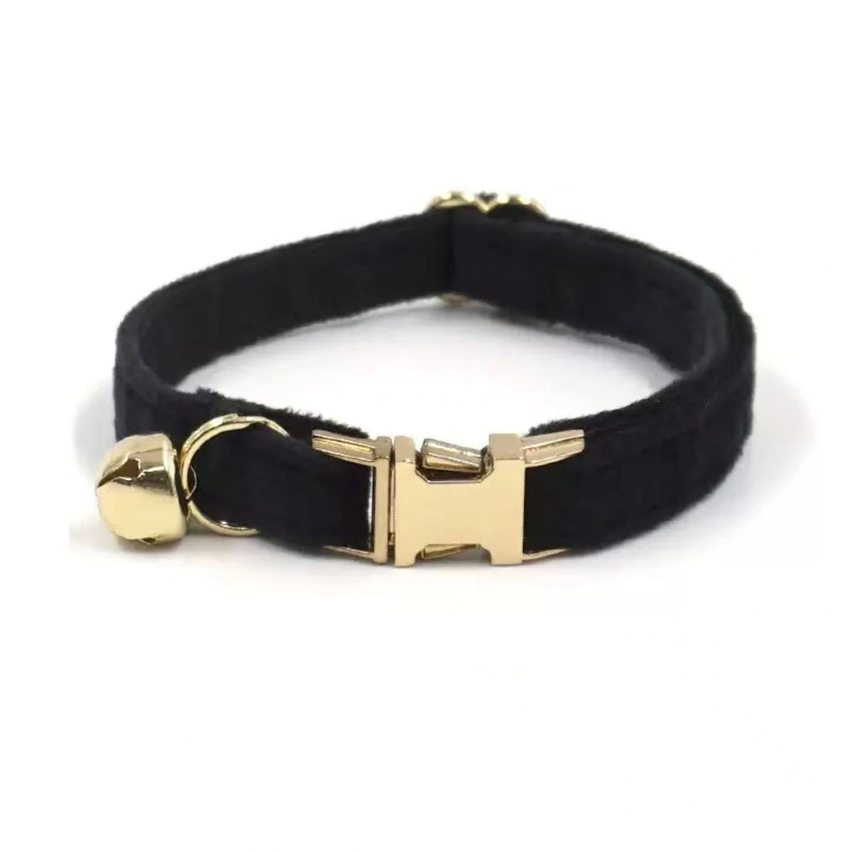 Personalized Velvet Cat Collar with Bell & Engraved Name and Phone Number