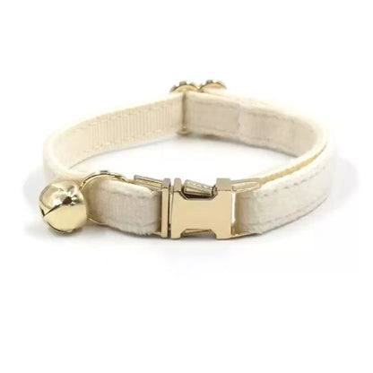 Personalized Velvet Cat Collar with Bell & Engraved Name and Phone Number