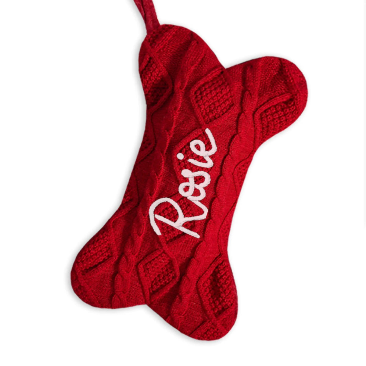 Personalized Dog Christmas Stocking – Custom Embroidered Dog Bone Stocking