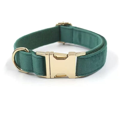 Personalized Velvet Dog Collar with Engraved Name & Phone Number