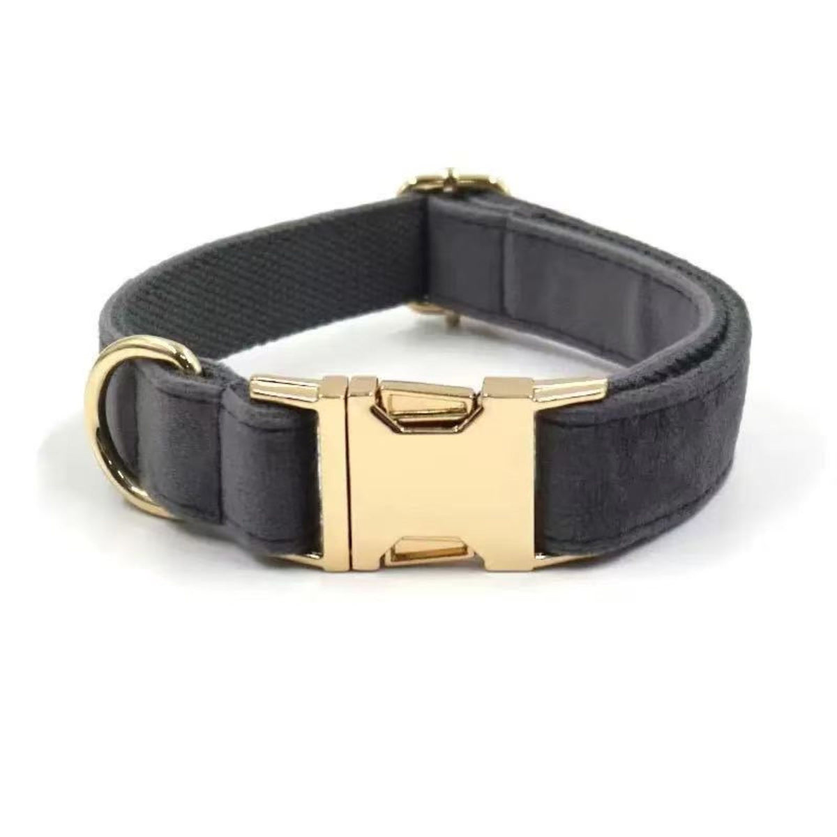 Personalized Velvet Dog Collar with Engraved Name & Phone Number