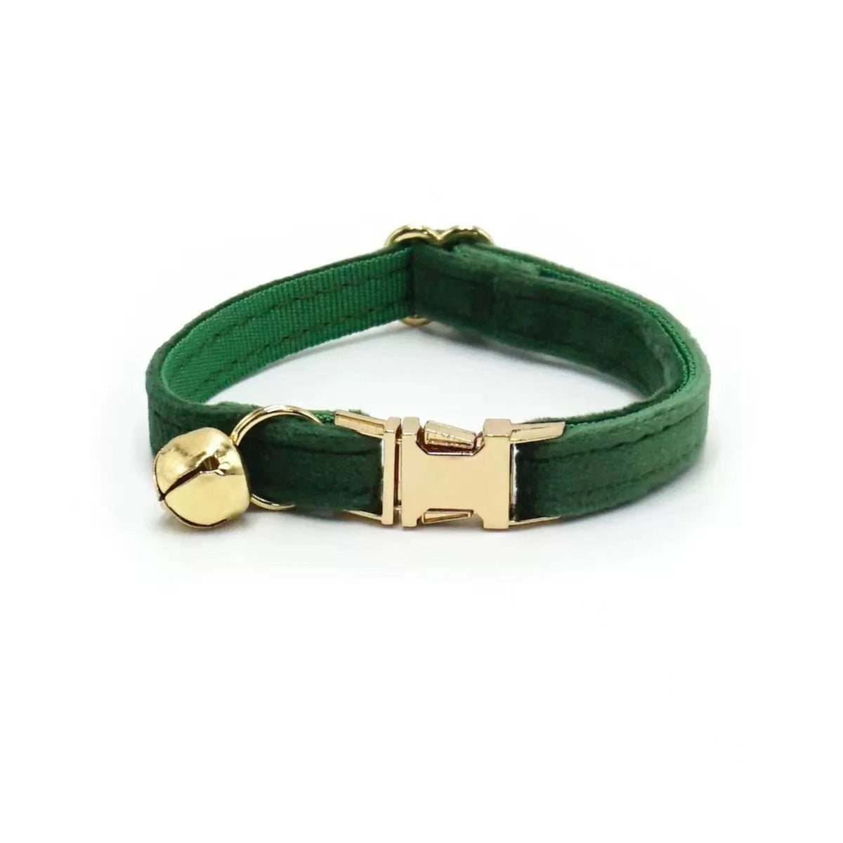 Personalized Velvet Cat Collar with Bell & Engraved Name and Phone Number