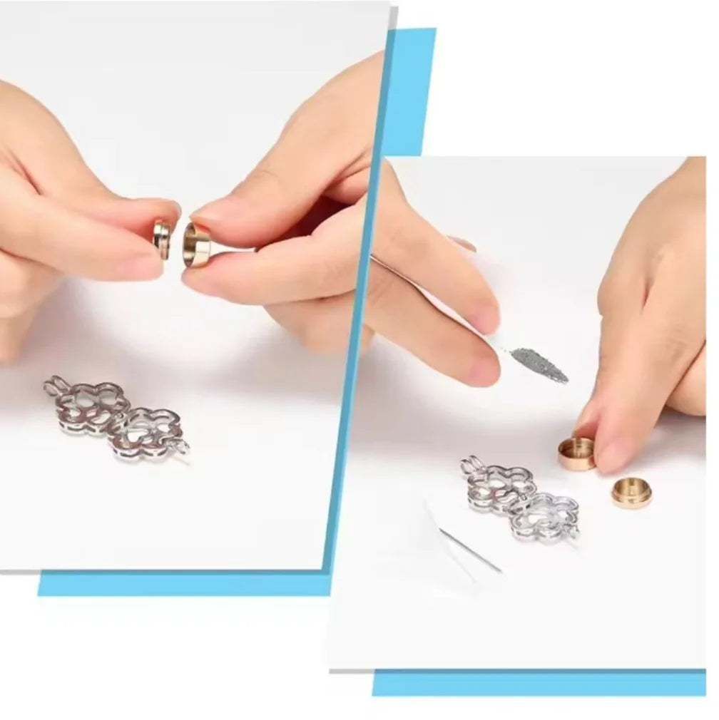Demonstration showing how to open the hollow locket and fill the inner capsule with ashes or aromatherapy perfume.