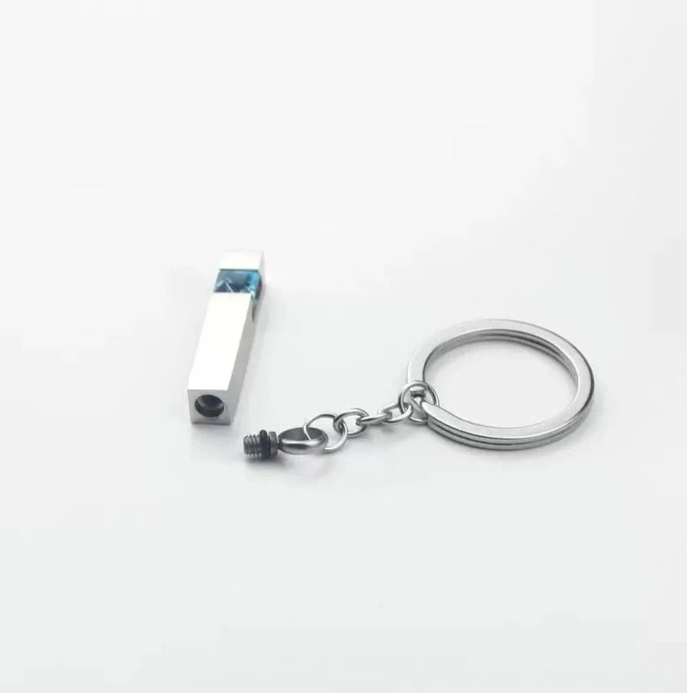  Inside compartment of the pet memorial keychain urn.
